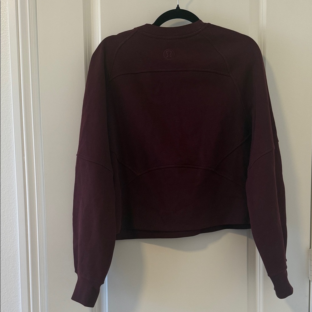 NWT Soldout Lululemon Athletica Scuba Pullover in Garnett with Spellout - Picture 5 of 6